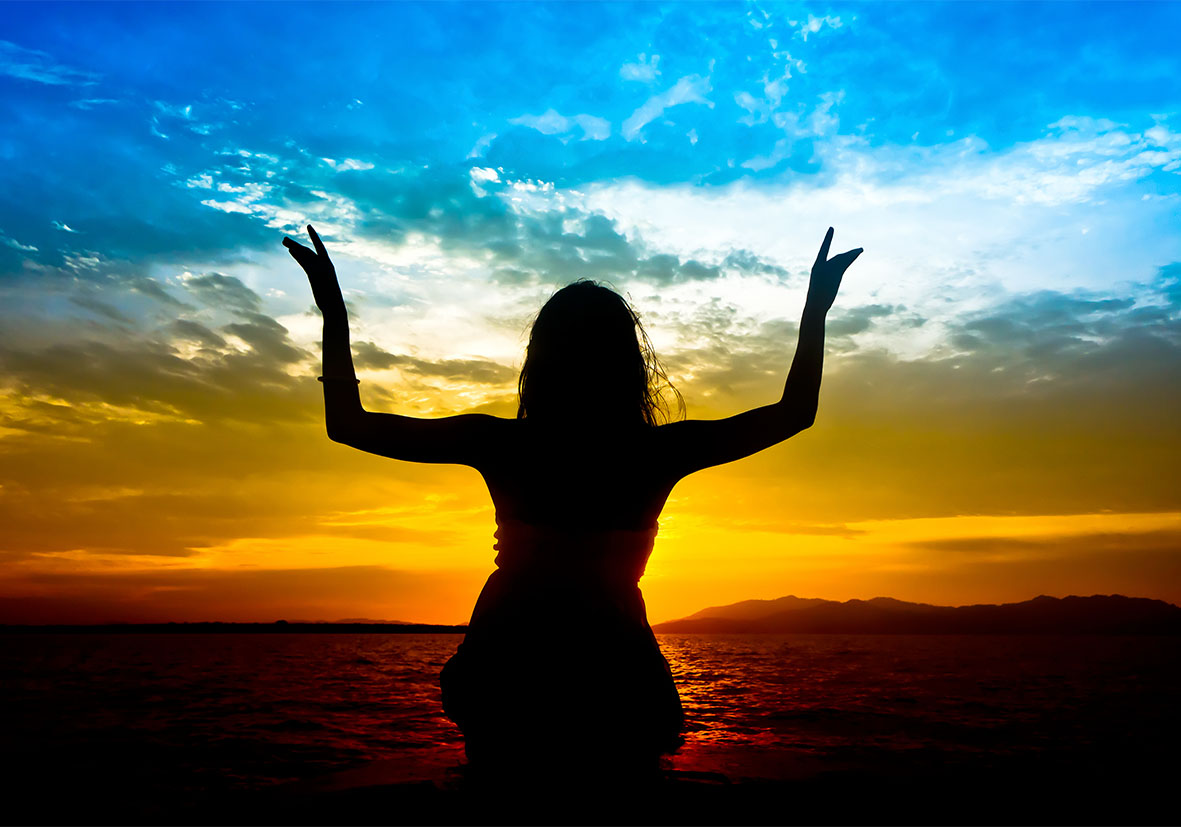 tramonto e meditazione